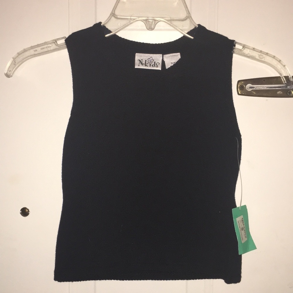 NEW Black soft knit child's tank, Girls 4